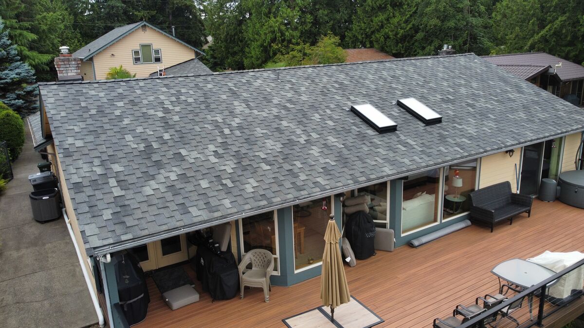 New roof & skylights — Pierce County, WA roofing project by Zenith Construction
